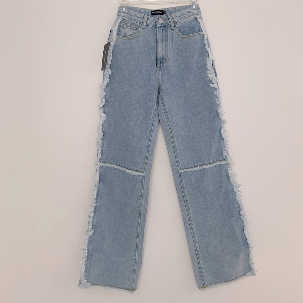 PrettyLittleThing Light Blue Wash Wide Leg